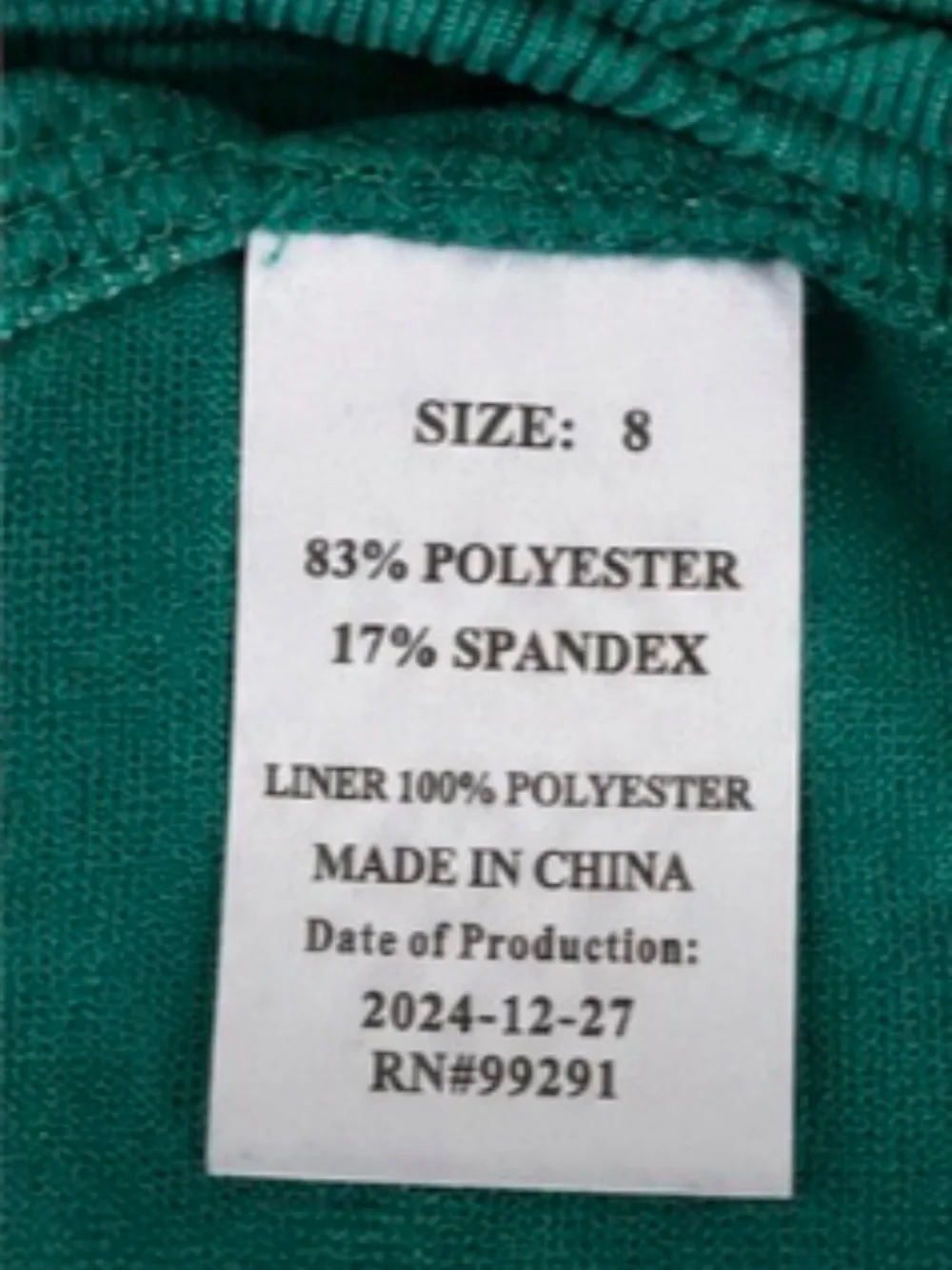 Kanu Surf Girls Ribbed Two-Piece Swimsuit – Green – Size 8 – NWT